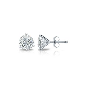 1.50 ctw Three Prong Studs in White Gold
