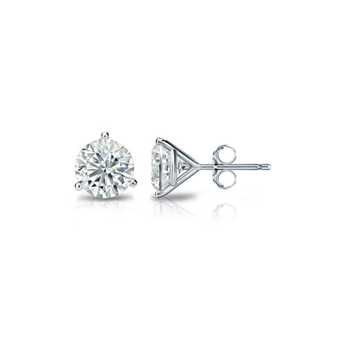 0.75 ctw Three Prong Studs in White Gold