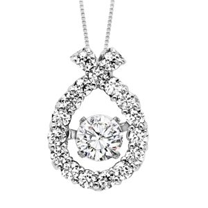 14K Diamond Rhythm Of Love Pendant 2 ctw