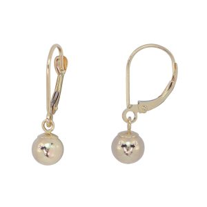 14KT yellow gold drop ball earrings