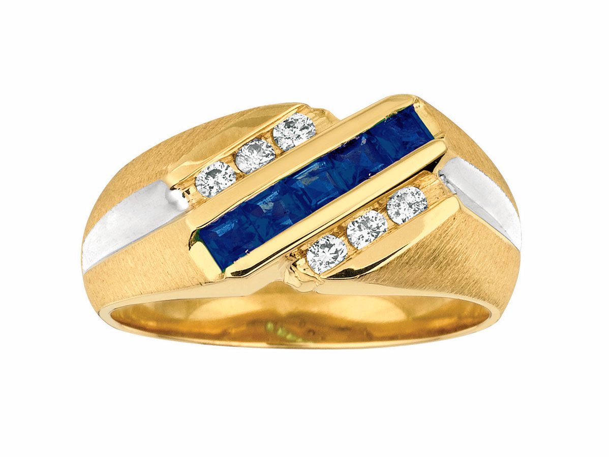 MEN'S SAPPHIRE & DIAMOND RING