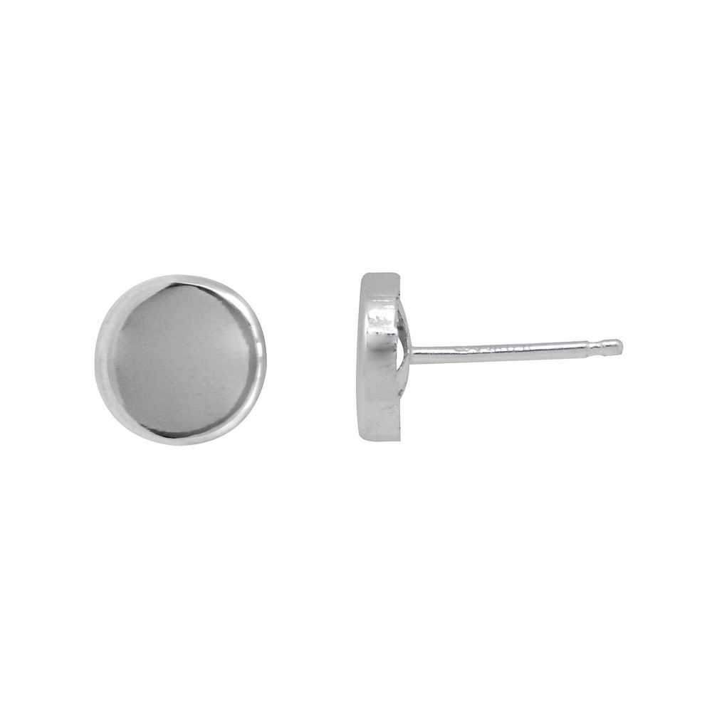 14KT white gold circle stud earrings