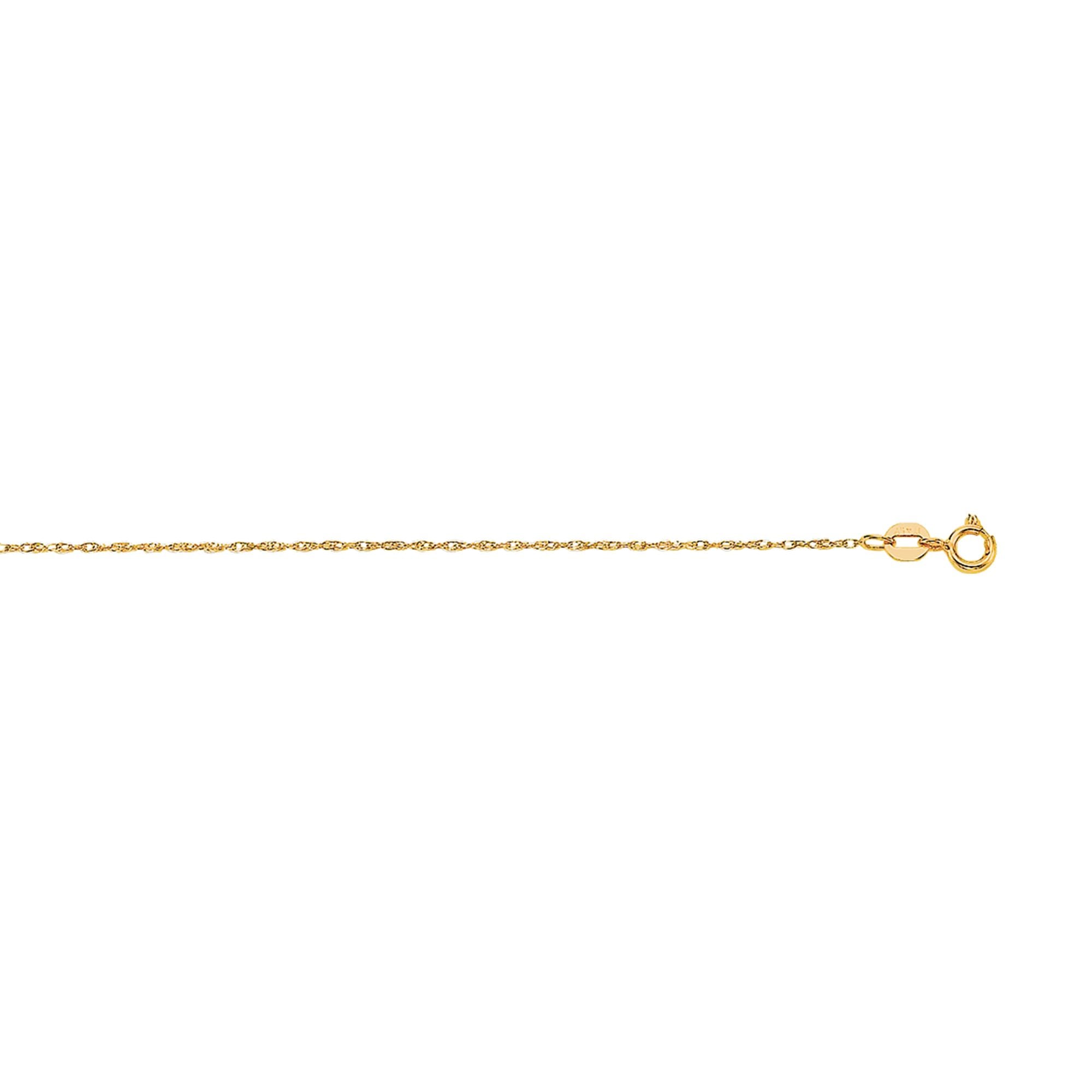 14K Gold .8mm Machine Rope Chain (Carded)
