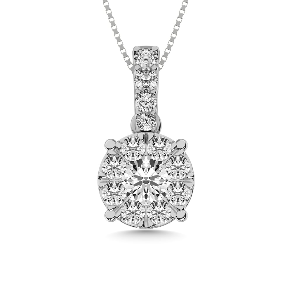 14K White Gold 1/3 Ct.tw Diamond Fashion Pendant