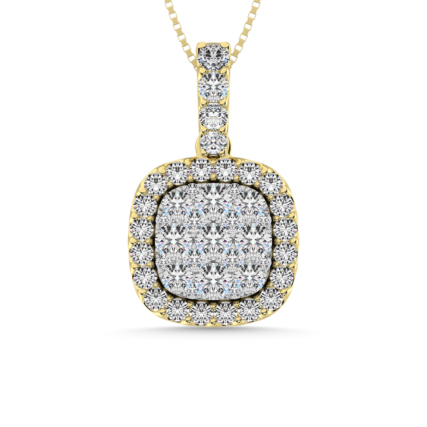 14K White Gold 1 1/4 Ct.tw Invisible Diamond Fashion Pendant