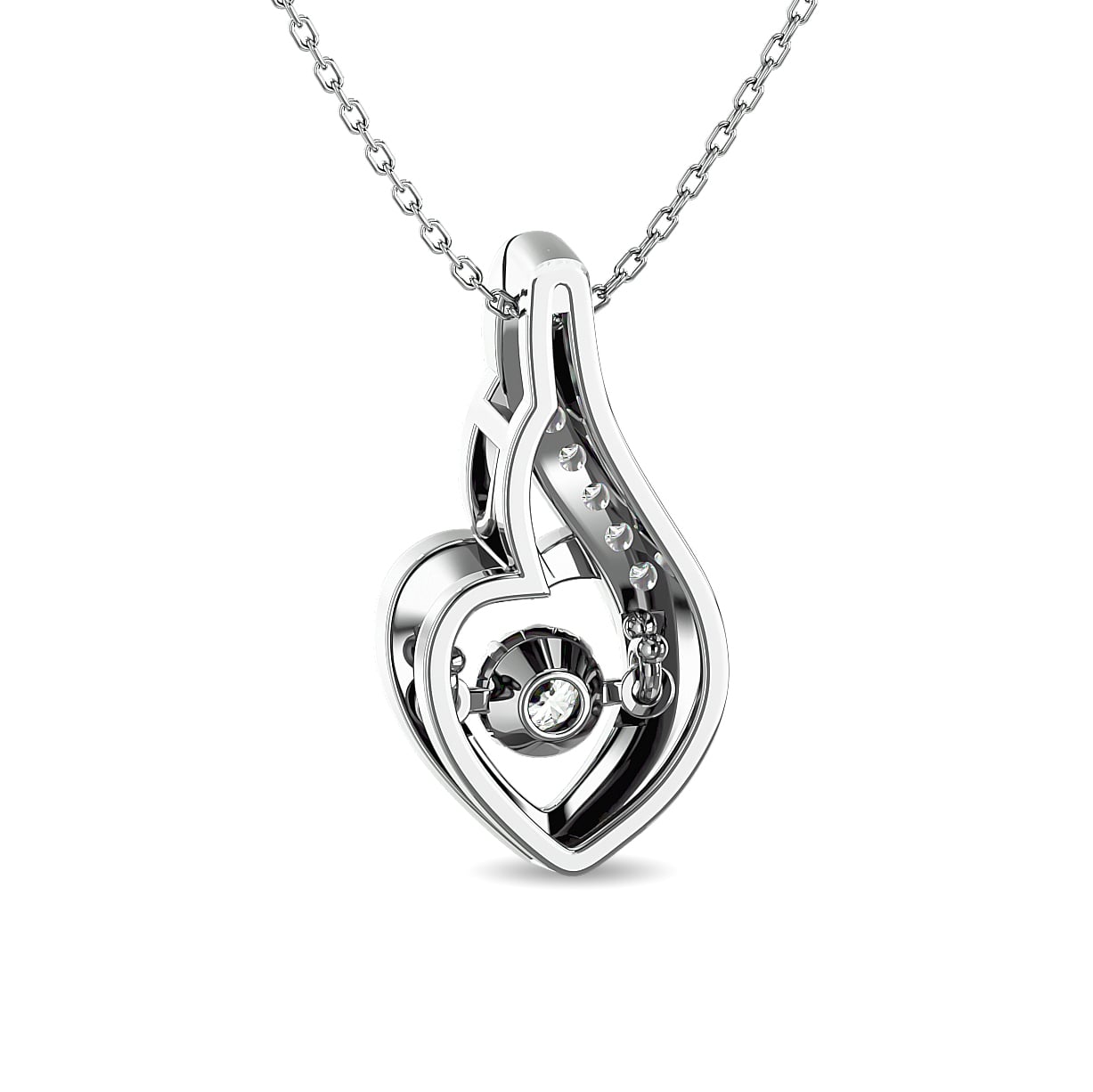 Diamond 1/8 Ct.tw Heart Pendant in 10K White Gold