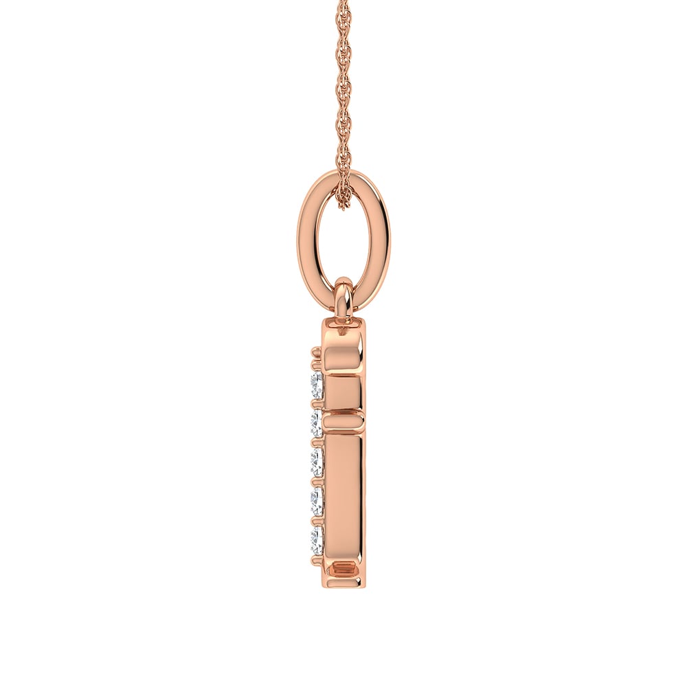Diamond 1/20 Ct.Tw. Letter F Pendant in 10K Rose Gold