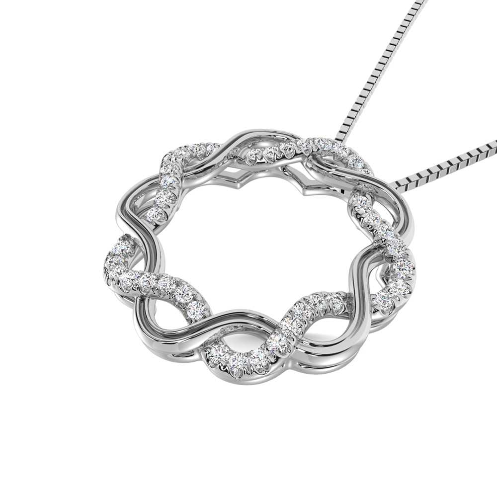14K White Gold Diamond 1/5 Ct.Tw. Fashion Pendant