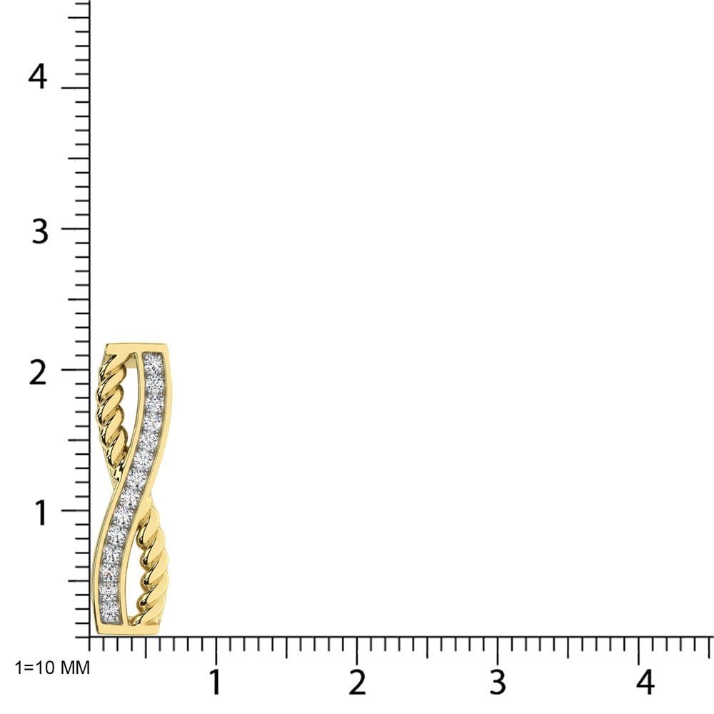 10K Yellow Gold Diamond 1/6 Ct.Tw. Crossover Fashion Pendant
