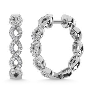 14K White Gold Diamond 1/3 Ct.Tw. Earrings