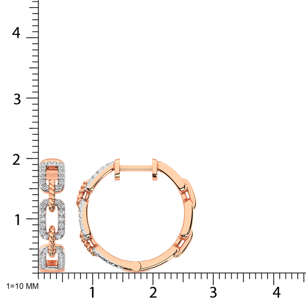 14K Rose Gold Diamond 3/8 Ct.Tw. Hoop Earrings