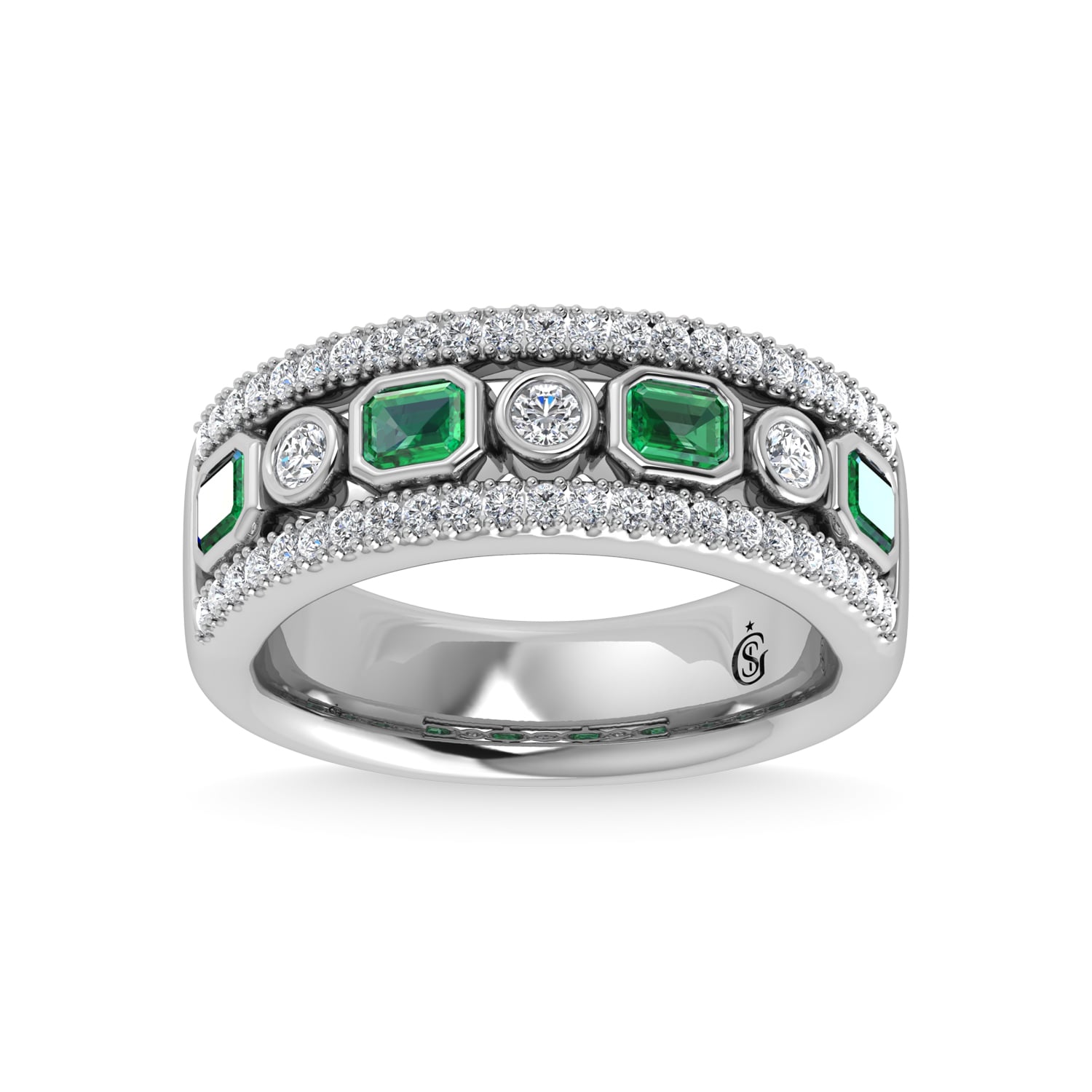 14K Two Tone Diamond 3/4 Ct.Tw. Fashion Band