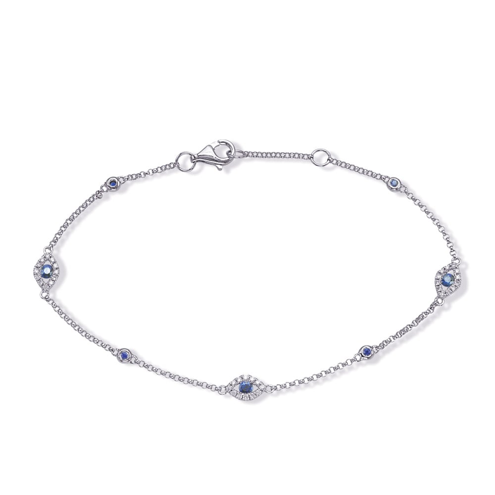 White Gold Sapphire & Diamond Bracelet