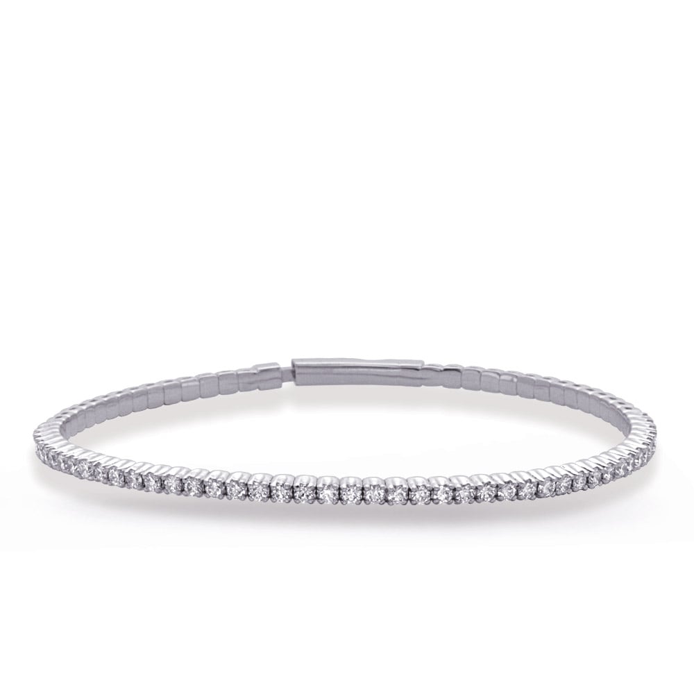 White Gold Flexable Bangle Bracelet
