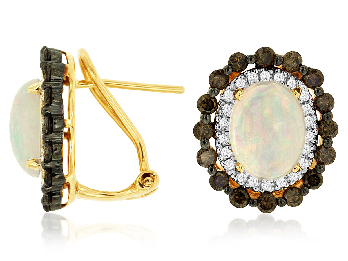 OPAL & DIAMOND EARRING