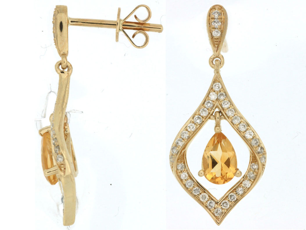 CITRINE & DIAMOND EARRING