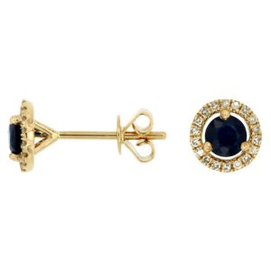 SAPPHIRE & DIAMOND HALO STUDS