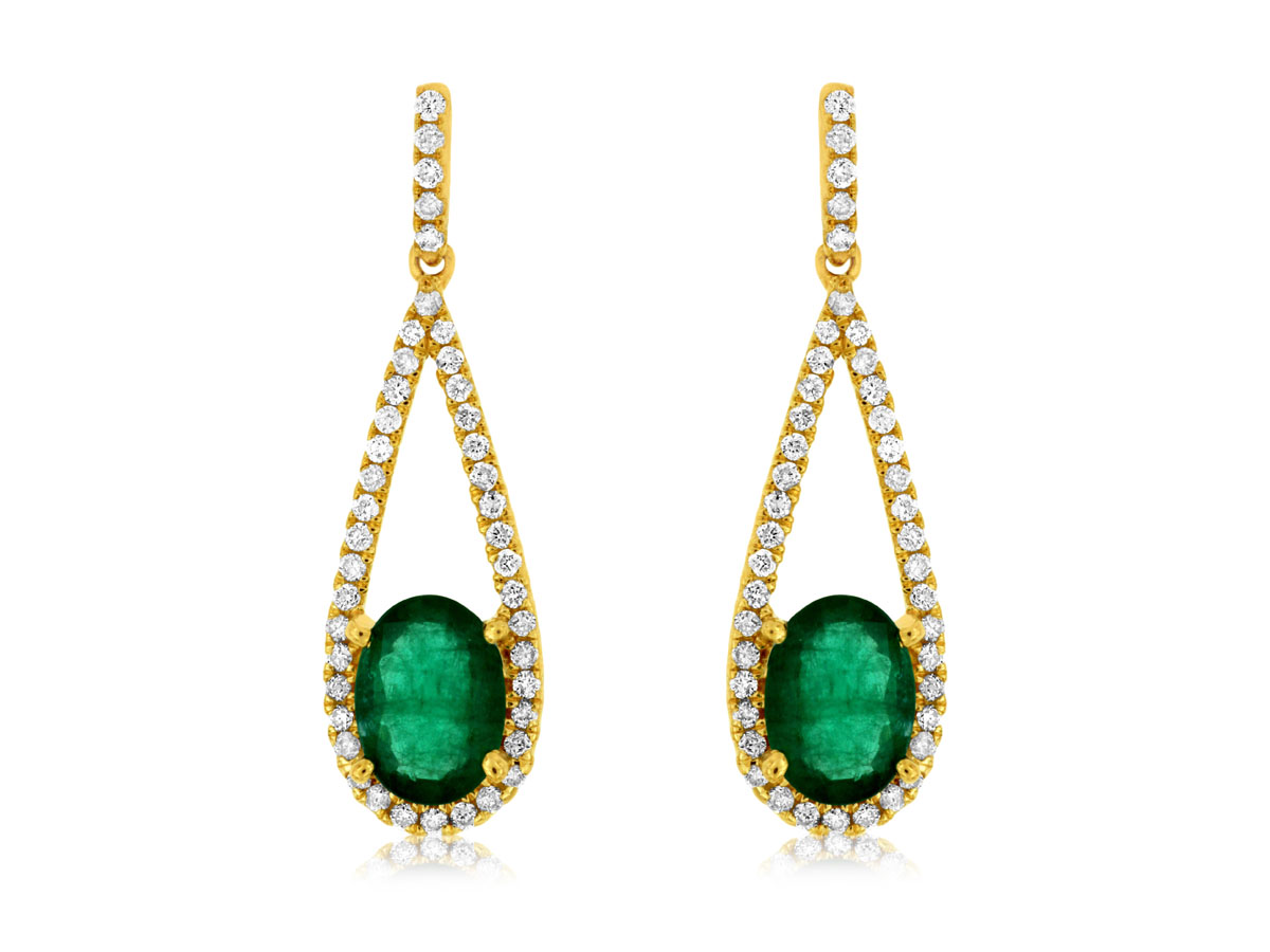 EMERALD & DIAMOND EARRING