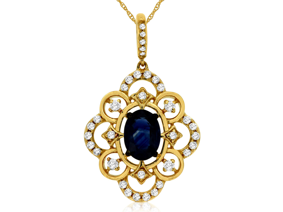 SAPPHIRE & DIAMOND PENDANT