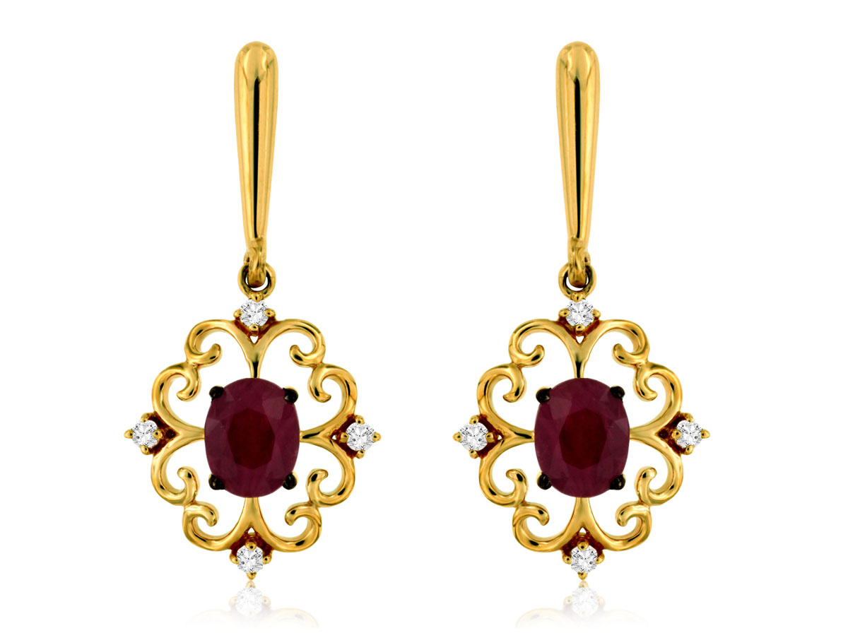 RUBY & DIAMOND EARRING
