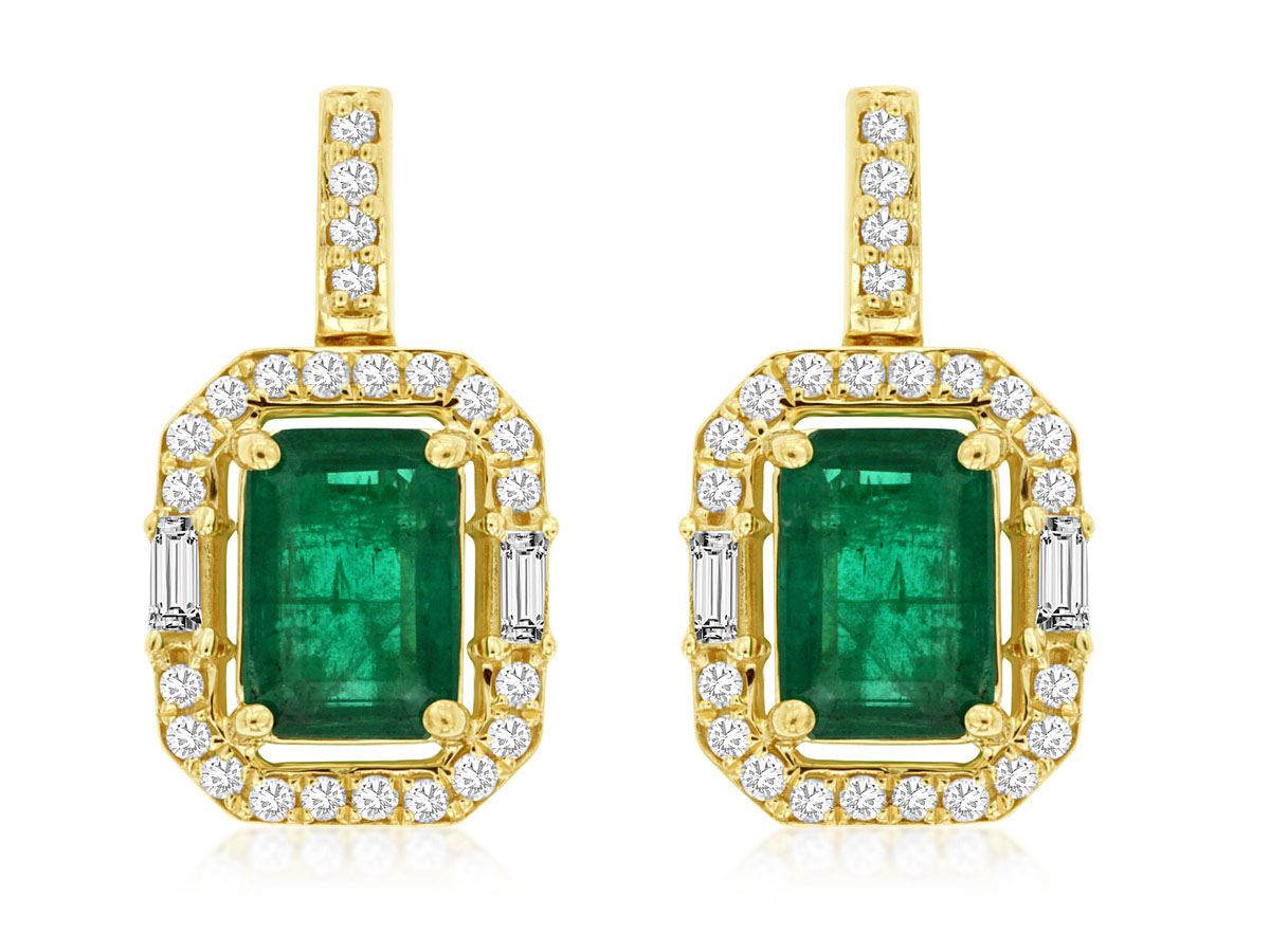 EMERALD & DIAMOND EARRING