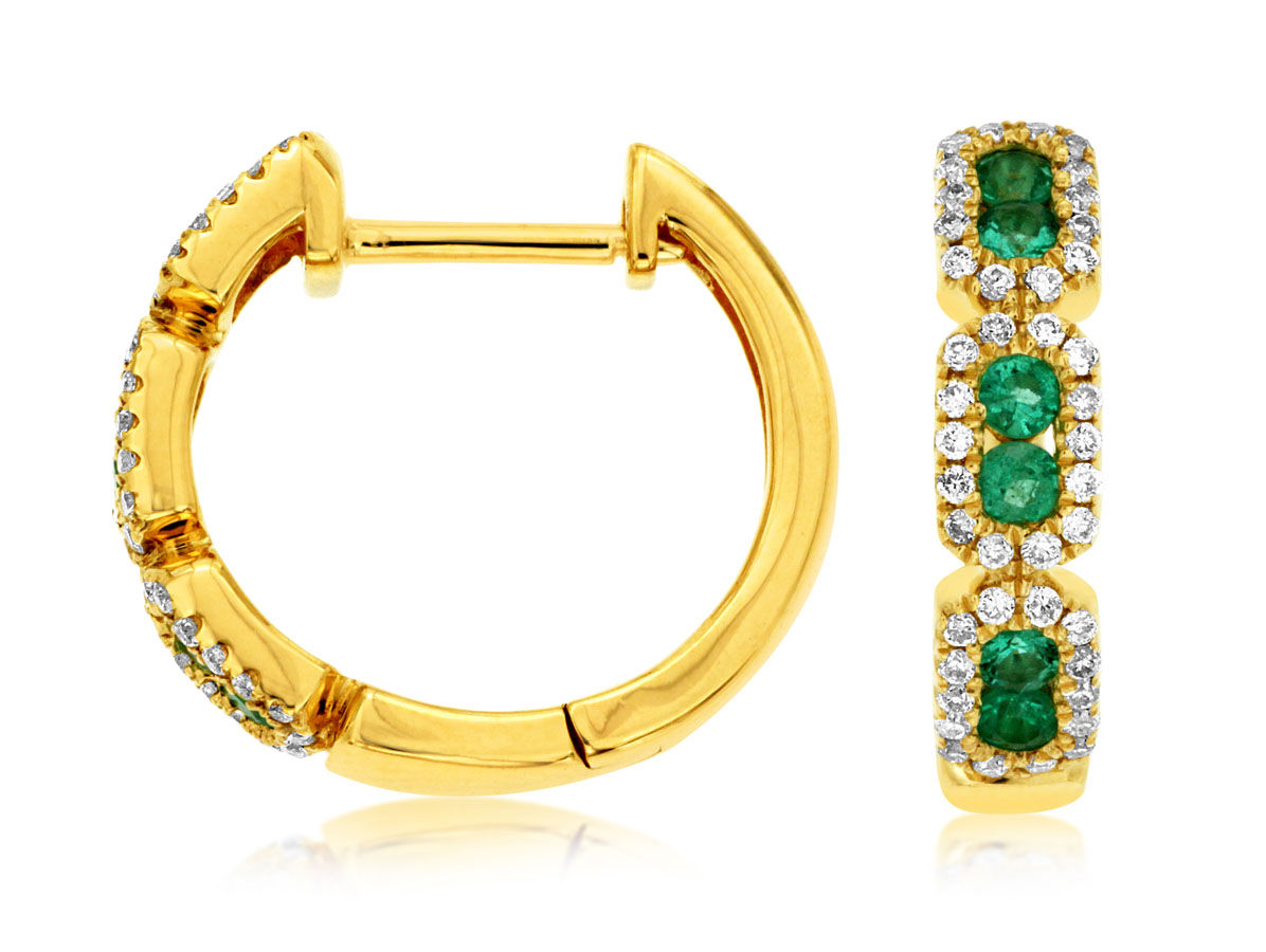 EMERALD & DIAMOND EARRING