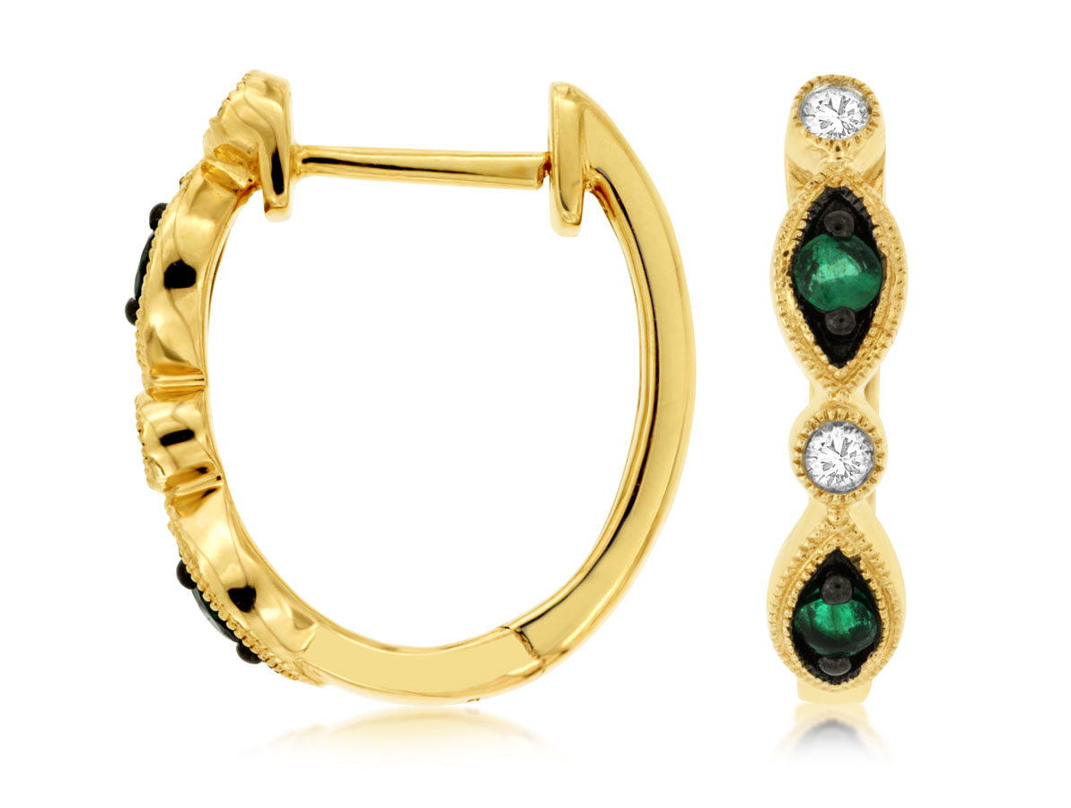 EMERALD & DIAMOND EARRING