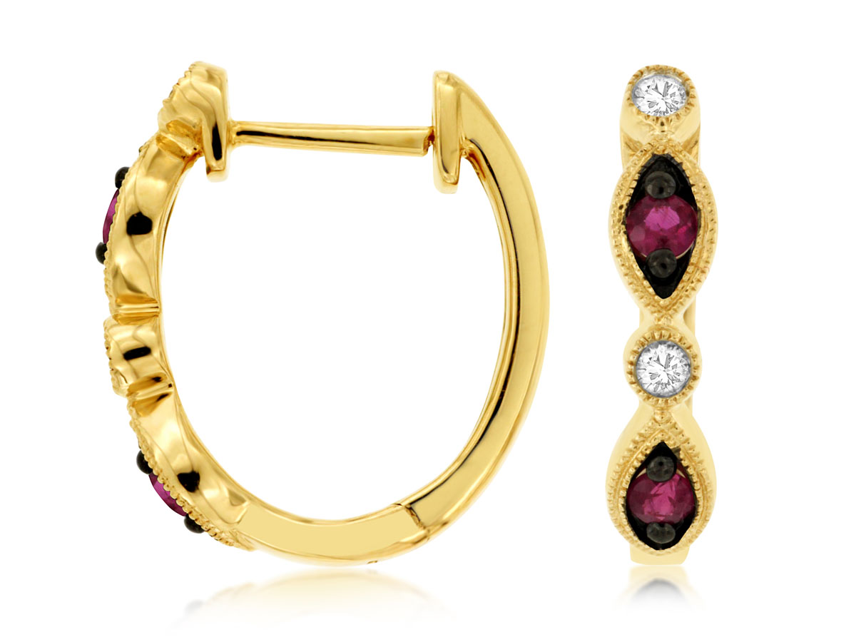 RUBY & DIAMOND EARRING