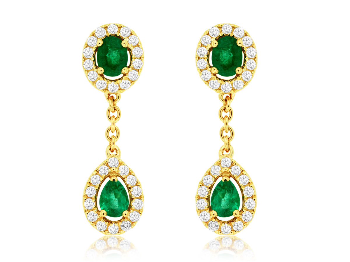 EMERALD & DIAMOND EARRING