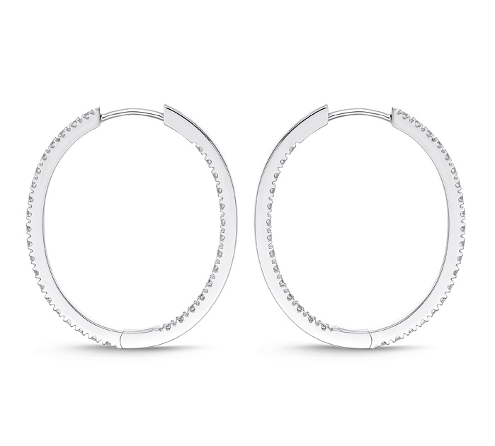 Oval Diamond Hoops 1ctw approx.