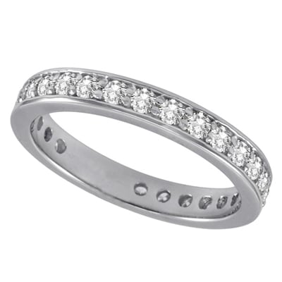 White Gold Millgrain Band