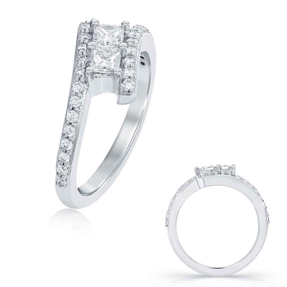 White Gold Two Stone Ring