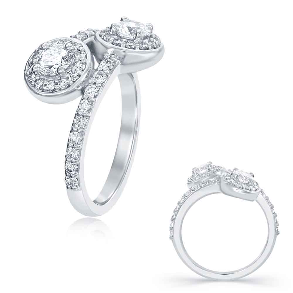 White Gold Two Stone Ring