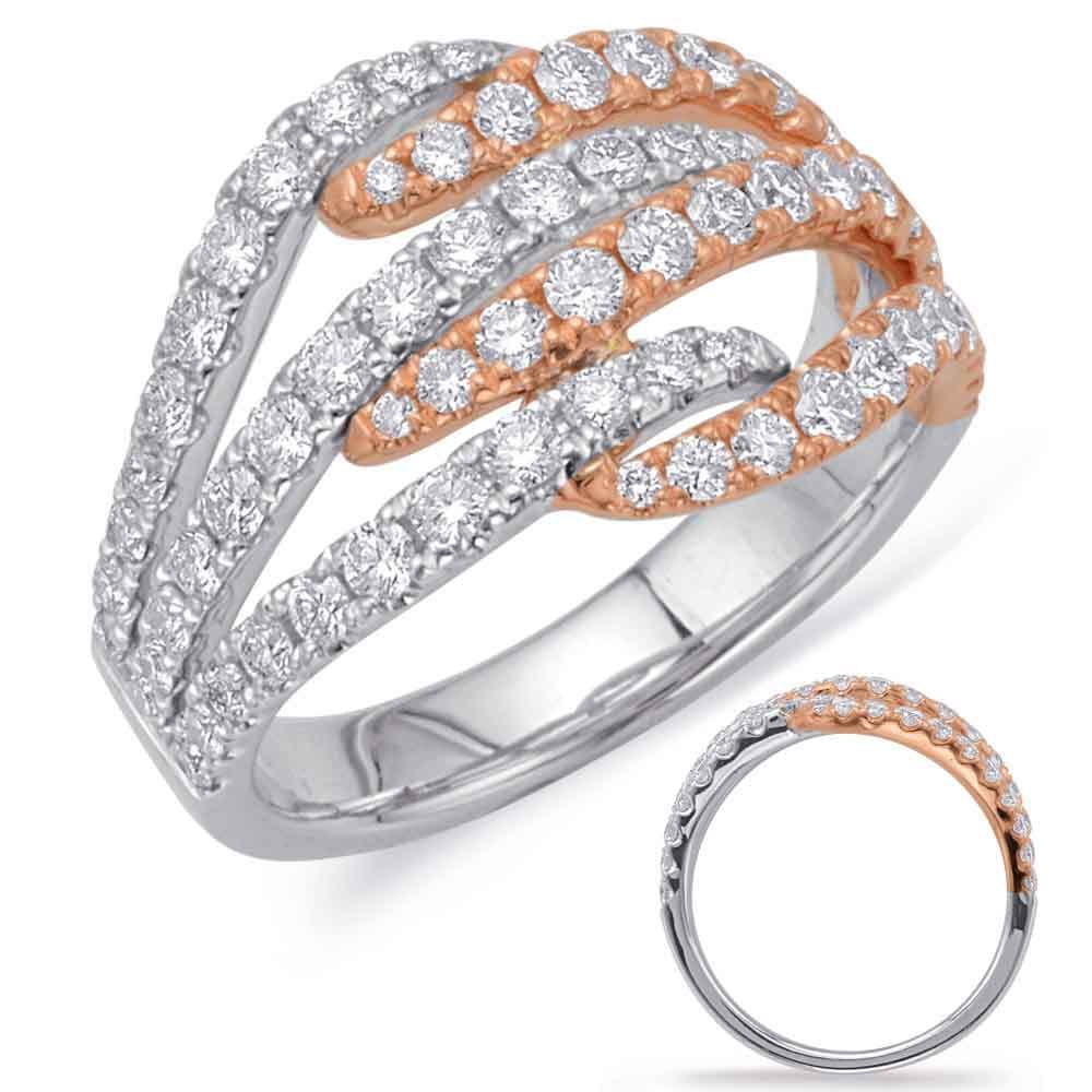 Rose & White Gold Diamond Fashion Ring