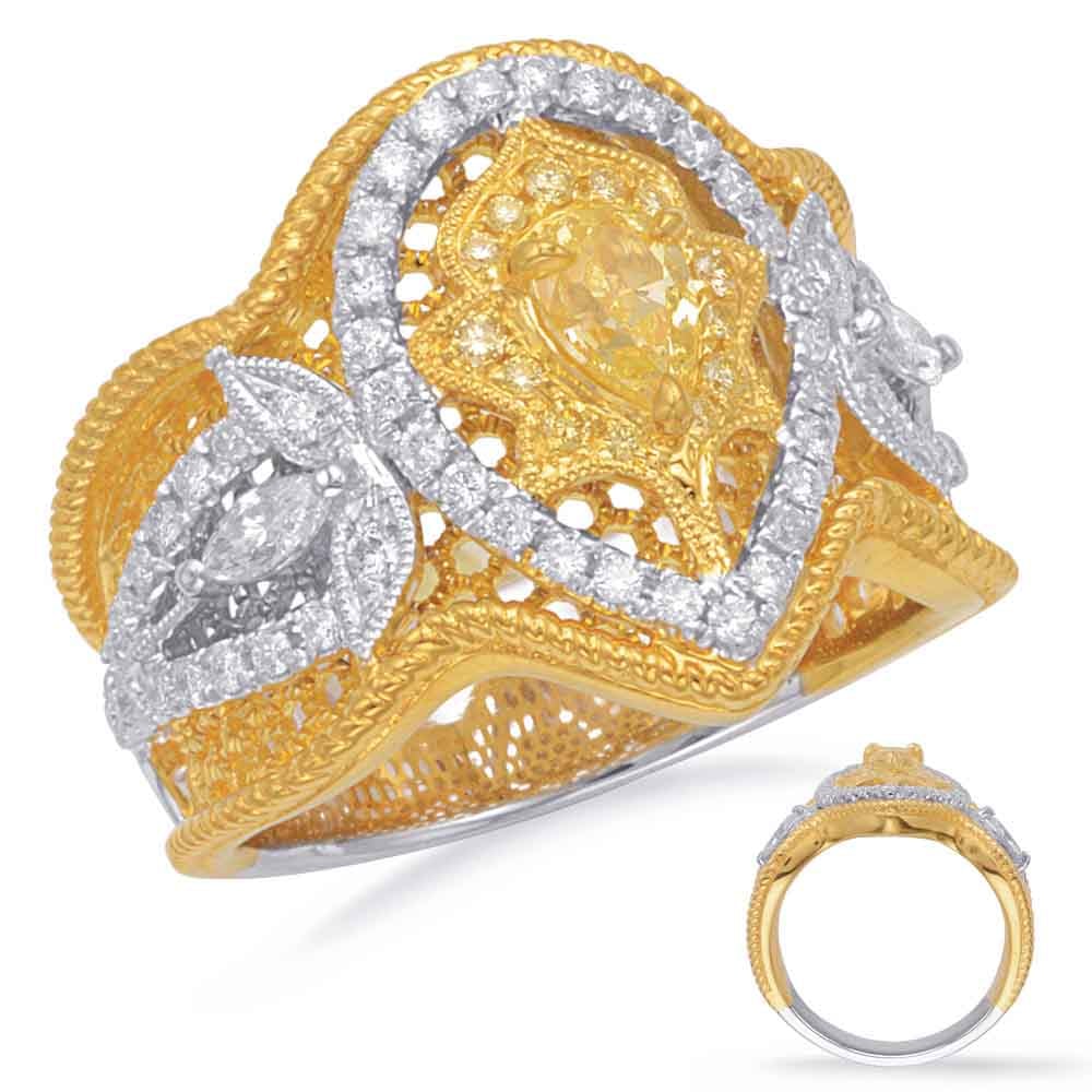 Yellow White & Yellow Dia Fashion Ring