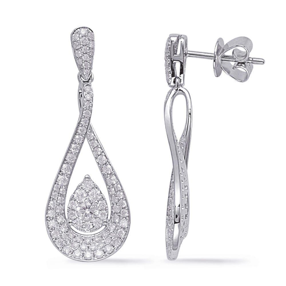 White Gold Diamond Earring