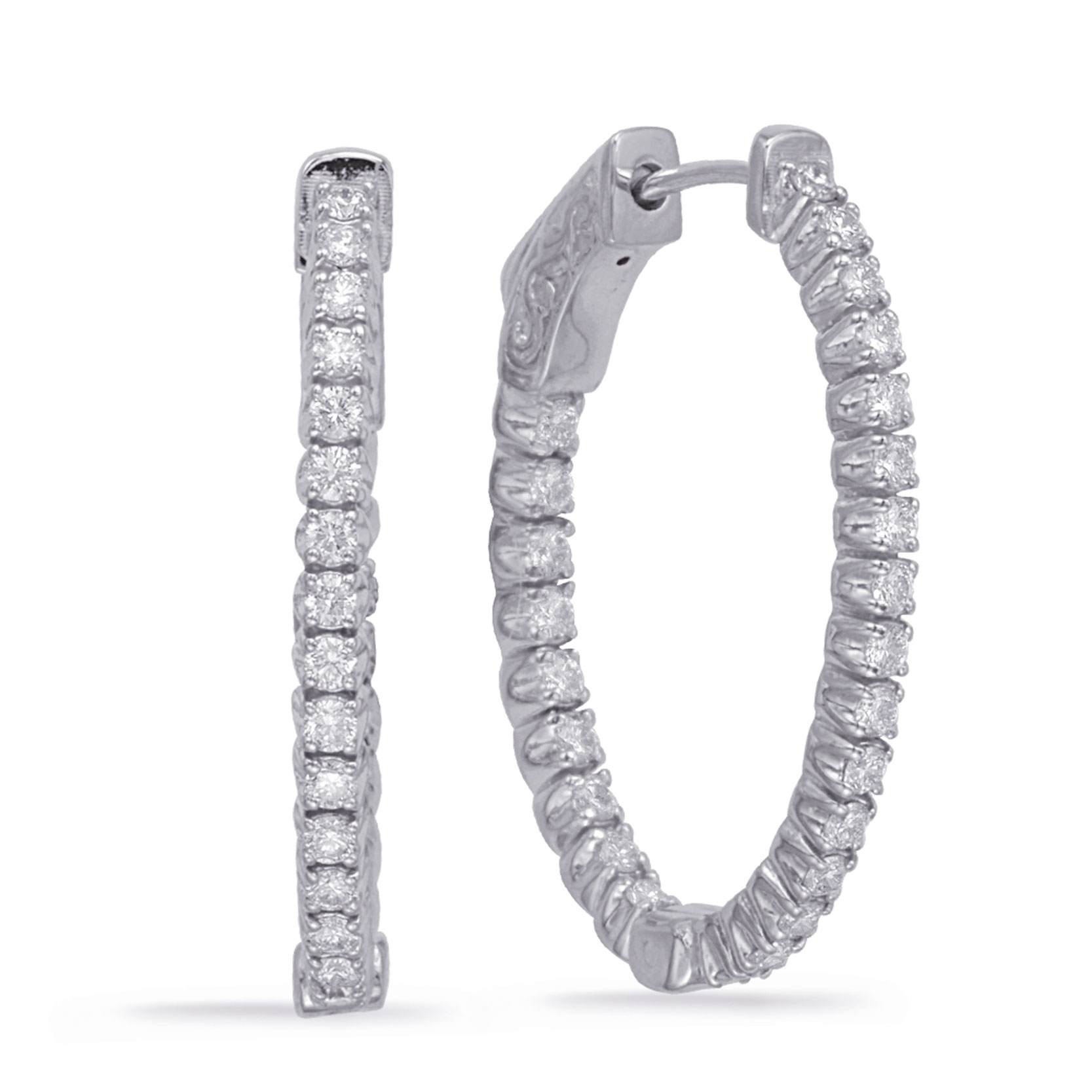 1 inch Securehinge Oval Hoop Earring