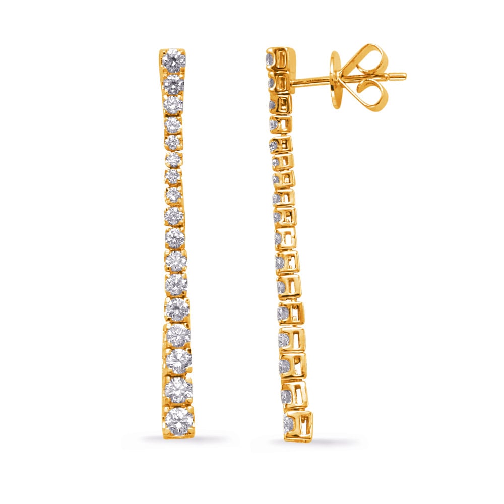 Yellow Gold Diamond Earring
