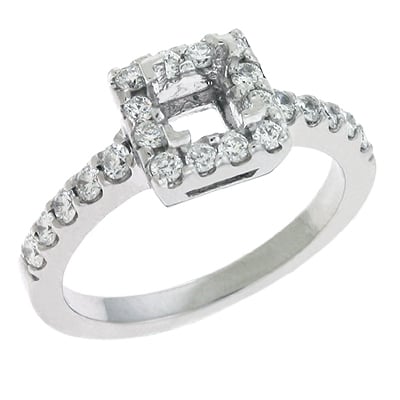 White Gold Halo Engagement Ring