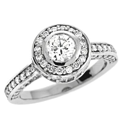 White Gold Halo Engagement Ring