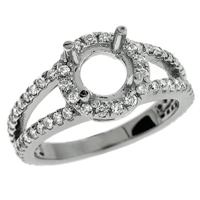 White Gold Halo Engagement Ring