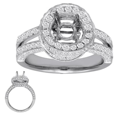 White Gold Engagement Ring Pave