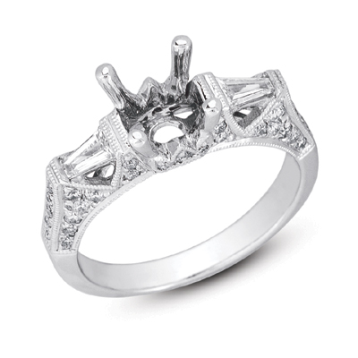 White Gold Pave Engagement Ring