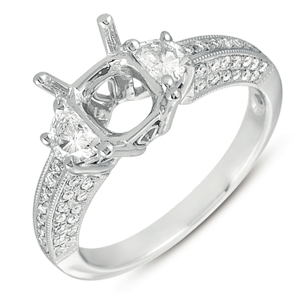White Gold Pave Engagement Ring