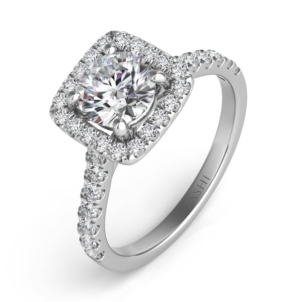 Platinum Halo Engagement Ring