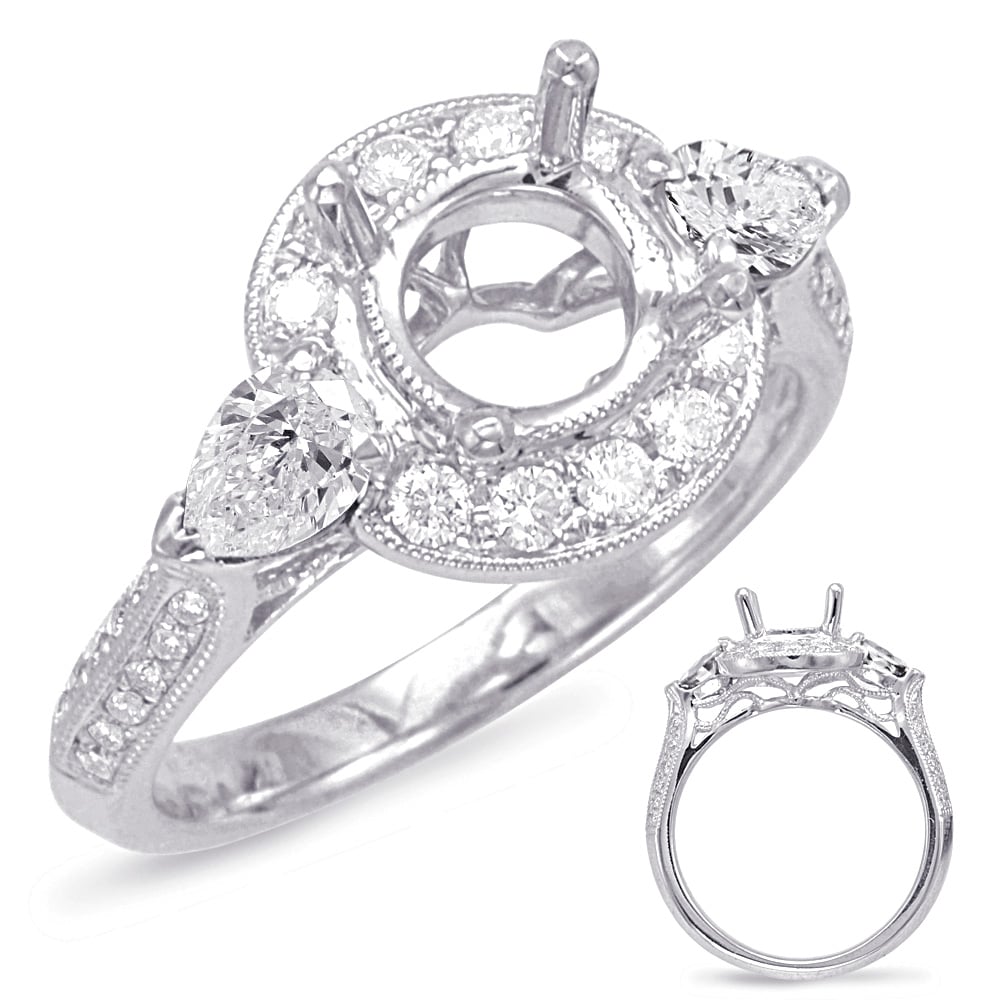 White Gold Halo Engagement Ring