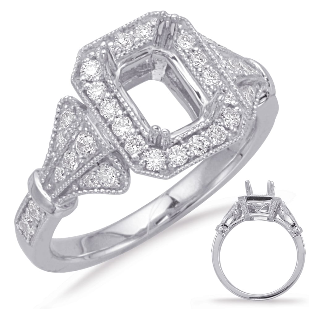White Gold Halo Engagement Ring