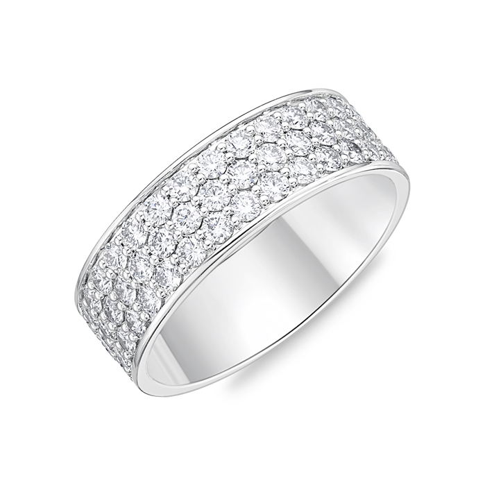 Pavé Silk Half Round Diamond Band 1.96-2.25ctw approx.