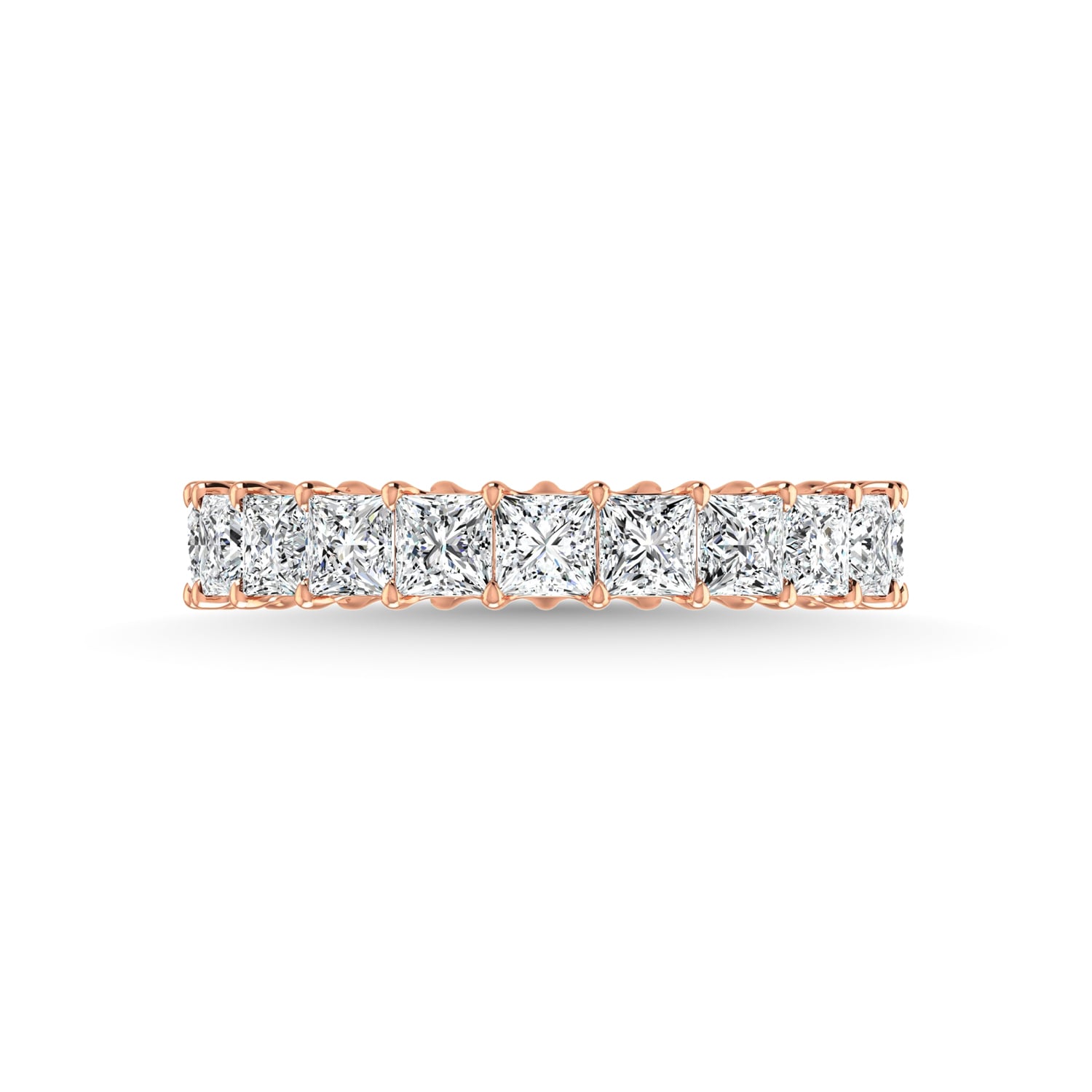 14K Rose Gold 2 3/8 CT Tw. Princess Shape Lab Grown Diamond Full Eternity Band