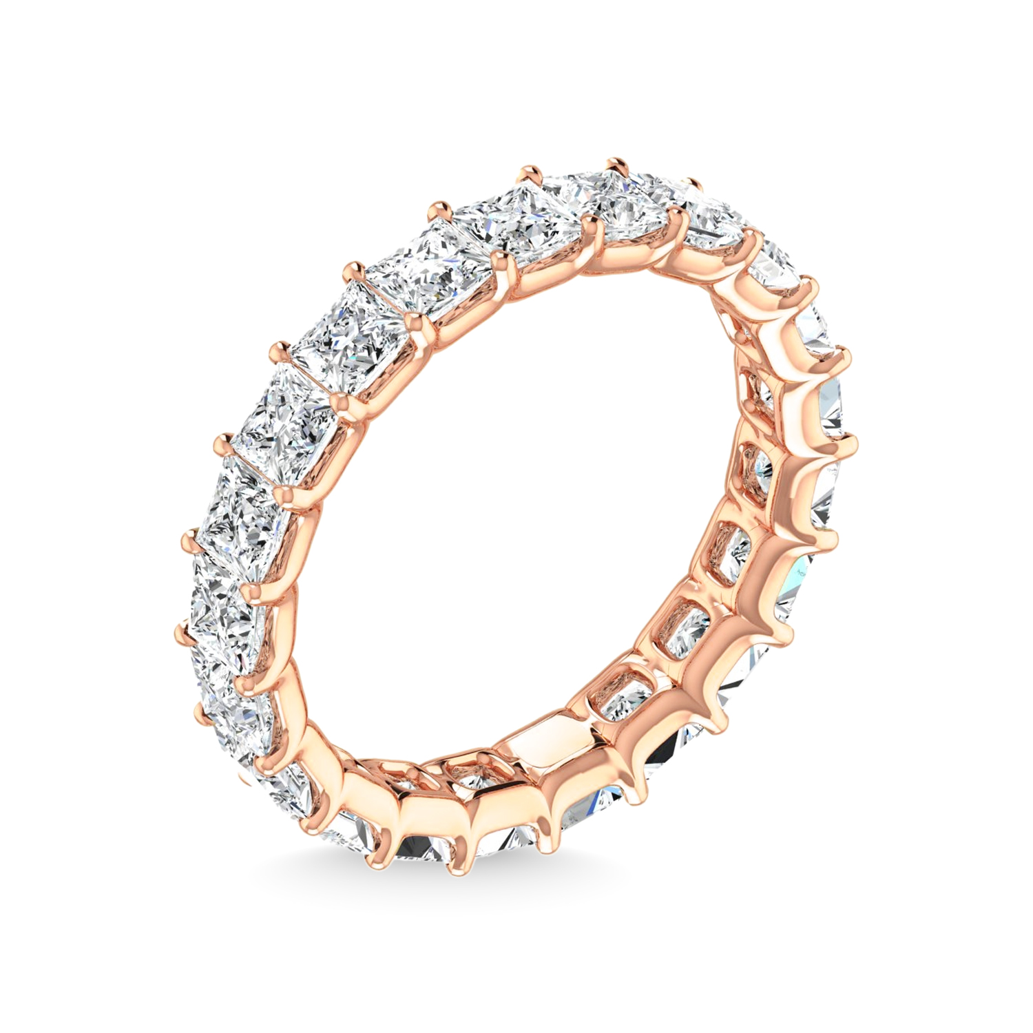 14K Rose Gold 2 3/8 CT Tw. Princess Shape Lab Grown Diamond Full Eternity Band